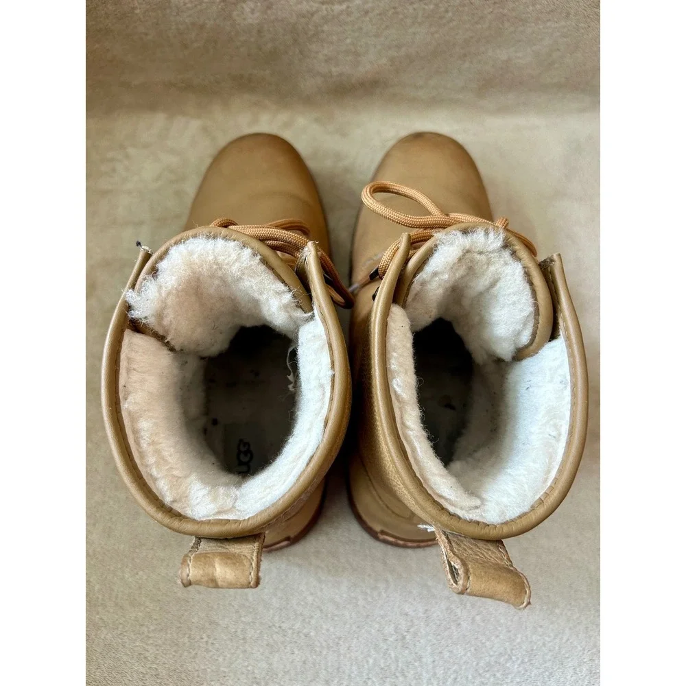 UGG Mens 12 Hannen TL Work Winter Boots Desert Sand Waterproof Sheepskin Lining